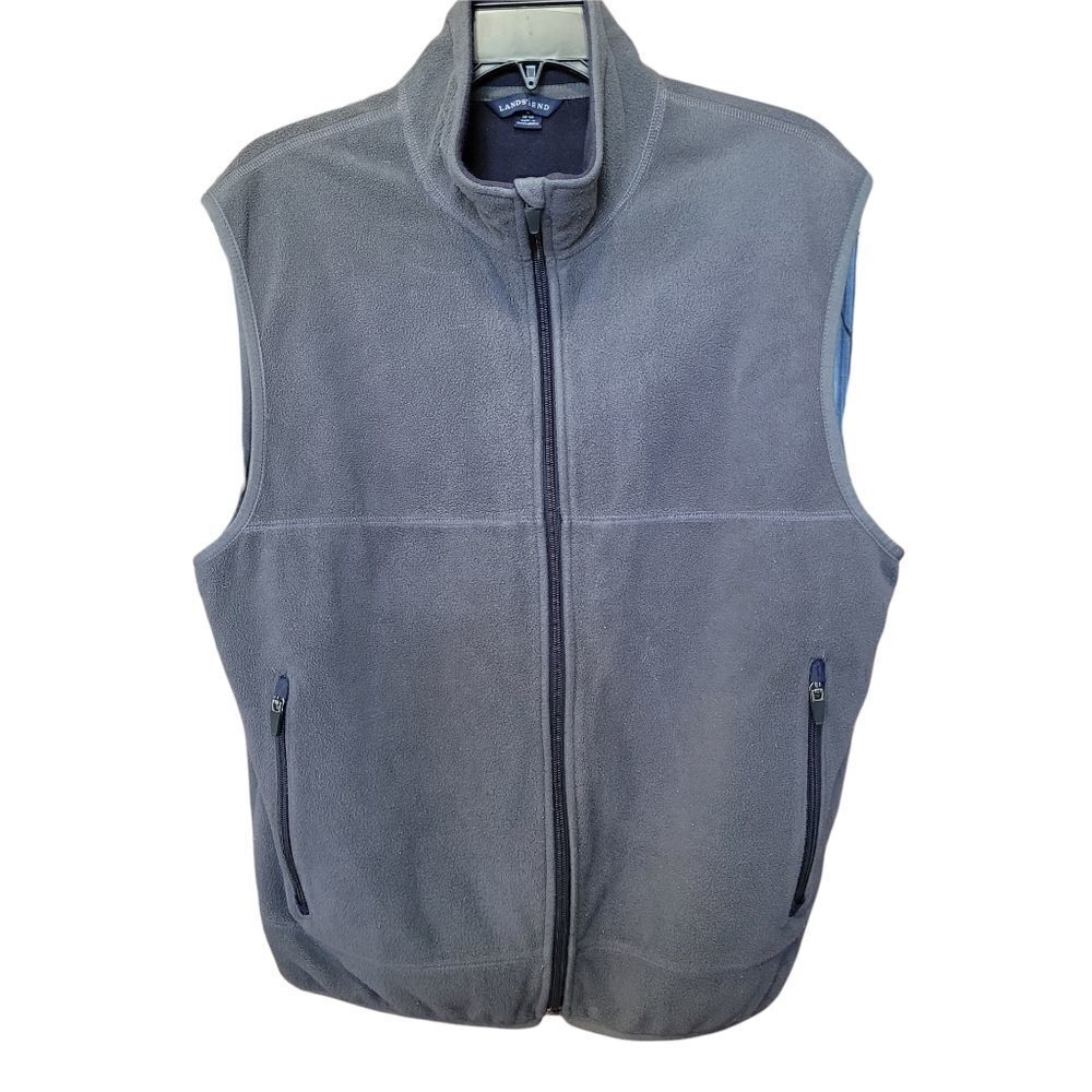 Mens Lands End grey vest jacket